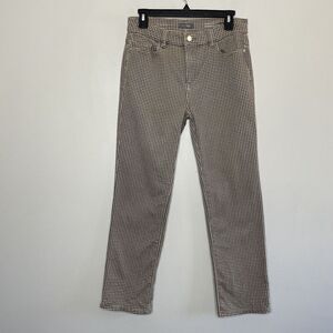 DL1961 Pants Womens 28 Brown Houndstooth 5-Pocket Mara Straight Mid Rise Ankle